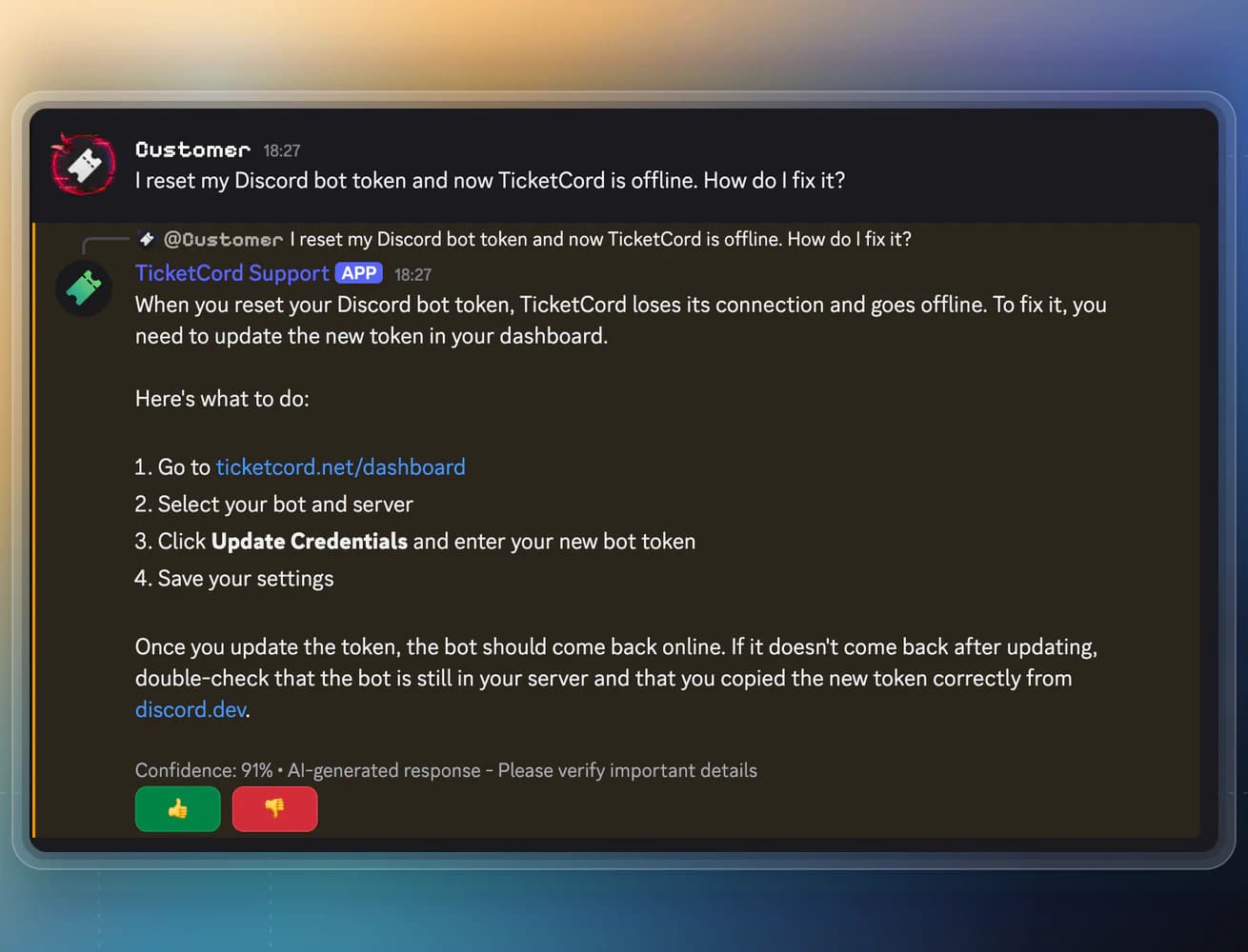 AI reply suggestion preview