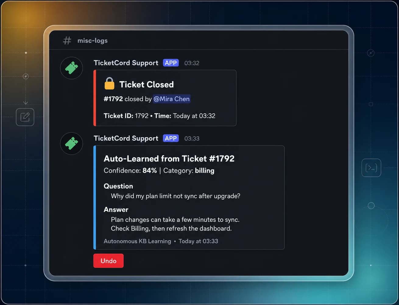Autonomous ticket learning preview